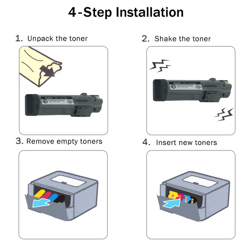 Limeink Compatible Ink Cartridges Replacement for Dell H625cdw H825cdw S2825cdn High Yield Laser Toner Cartridges for Smart Color Printers H625 H825 s2825 Ink (2 Black) - Image 5
